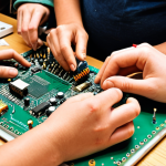 **Image Prompt:** A cozy, brightly lit workshop filled with people of all ages learning to repair electronics. Close-up on hands soldering a circuit board. Emphasis on community, intergenerational knowledge transfer, and "zero waste" principles. Warm, inviting atmosphere. Tools and equipment are visible, but not overwhelming. Think "Fix-It Clinic" meets community education.